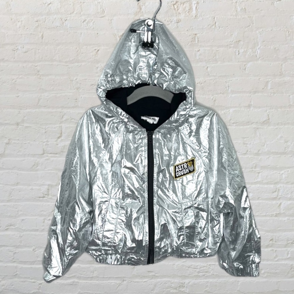Hundred Pieces Cropped Jersey-Lined Windbreaker